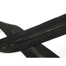 Блискавка метал FUTURA рулонний 5мм чорний / чорний нікель